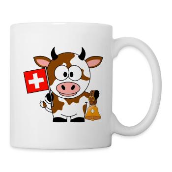 Schweizer Kuh mit glocke  - Tasse - Weiß - Rechts