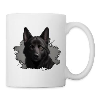 schwarzer schäferhund - Tasse - Weiß - Rechts