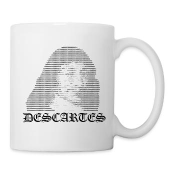 René Descartes ASCII Kunstporträt - Tasse - Weiß - Rechts
