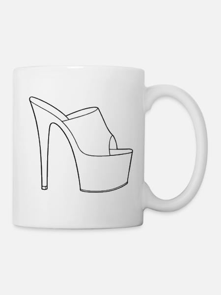 Platform-Hochhacke Linienkunst - Tasse - Weiß