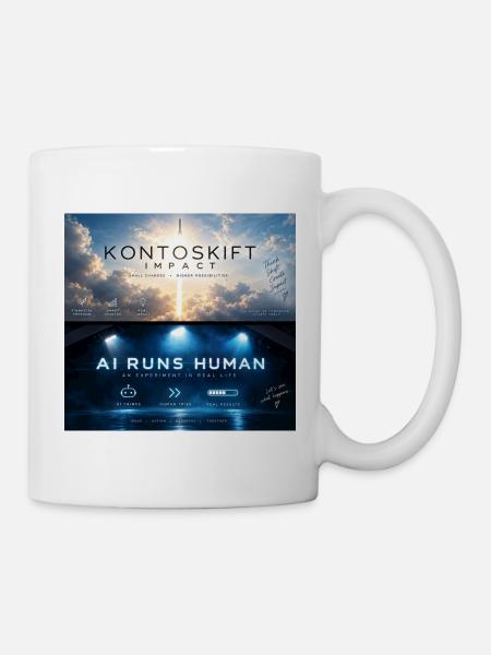 Kontoskift_Impact_AI_RUNS_HUMAN - Tasse - Weiß