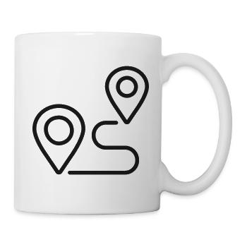 GPS-Routen-Navigationslinien-Symbol - Tasse - Weiß - Rechts