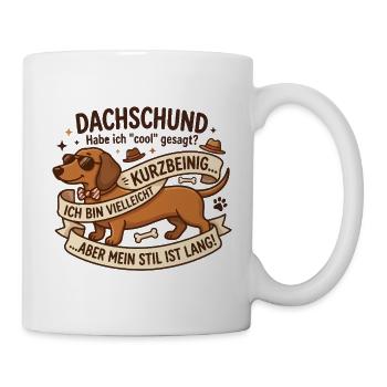 Dackel Design für Dackelliebhaber mit Spruch - Tasse - Weiß - Rechts
