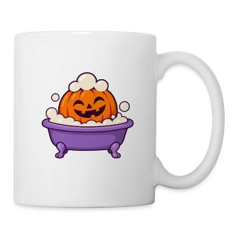 Lustiger Halloween-Kürbis nimmt ein Schaumbad - Tasse - Weiß - Rechts