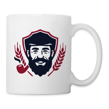 Seebaer Pfeife Wappen Logo - Tasse - Weiß - Rechts