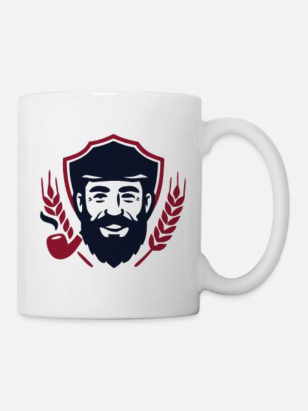 Seebaer Pfeife Wappen Logo - Tasse - Weiß