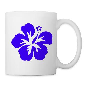 Hibiskus Silhouette Blüte - Tasse - Weiß - Rechts