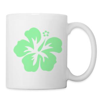 Mint Hibiskus Silhouette - Tasse - Weiß - Rechts
