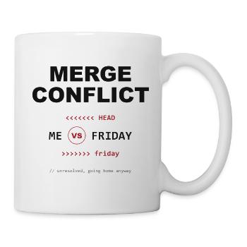Merge Conflict: Me vs. Friday - Tasse - Weiß - Rechts