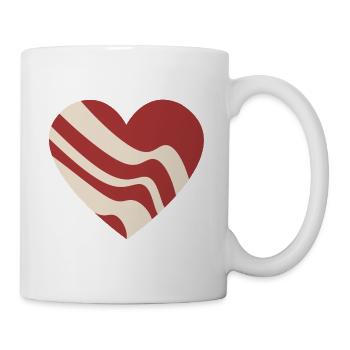 Retro Wellenherzmuster - Tasse - Weiß - Rechts