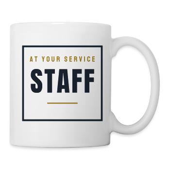 Staff Stempel Retro - Personal Service Look - Tasse - Weiß - Rechts