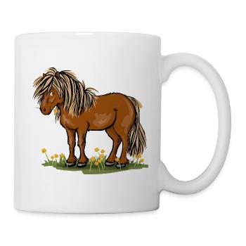 Pony mit Löwenzahn - Tasse - Weiß - Rechts