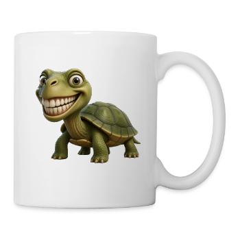 Funny Smile Turtle – Happy Shell - Tasse - Weiß - Rechts