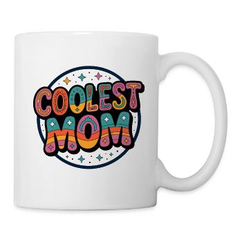 Coolest Mom Retro Badge - Tasse - Weiß - Rechts