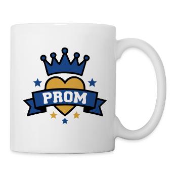 Prom Herz Krone Abzeichen - Tasse - Weiß - Rechts