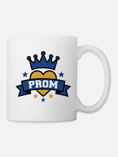 Prom Herz Krone Abzeichen - Tasse - Weiß