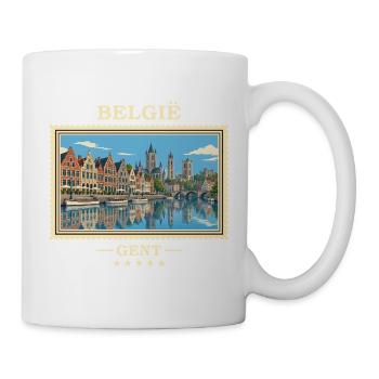 Belgien Gent Vintage Reisemarke - Tasse - Weiß - Rechts