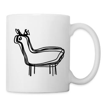 Alpaka handgezeichnet - Tasse - Weiß - Rechts