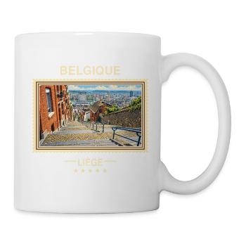 Belgien Lüttich Vintage Reisemarke - Tasse - Weiß - Rechts