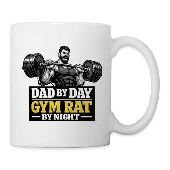 Gym Dad By Day Gym Rat By Night Motiv - Tasse - Weiß - Rechts