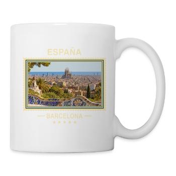 Spanien Barcelona Vintage Reisemarke - Tasse - Weiß - Rechts