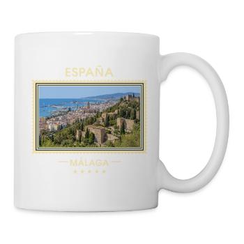 Spanien Málaga Vintage Reisemarke - Tasse - Weiß - Rechts