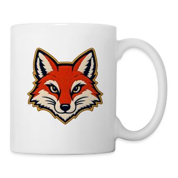 Fuchskopf im Patch-Look - Tasse - Weiß - Rechts