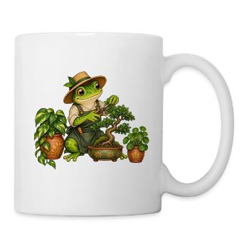 Frosch beim Bonsaischnitt - Tasse - Weiß - Rechts
