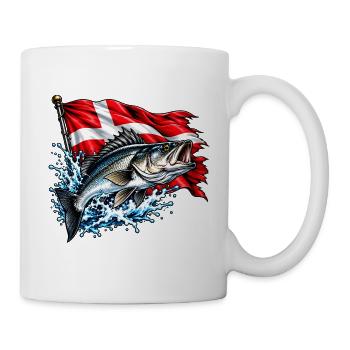 Wolfsbarsch und Flagge - Tasse - Weiß - Rechts