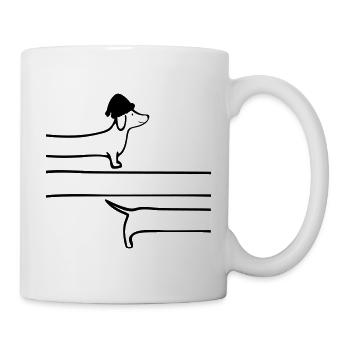 Weihnachten Dackel Schlangenlinie - Tasse - Weiß - Rechts