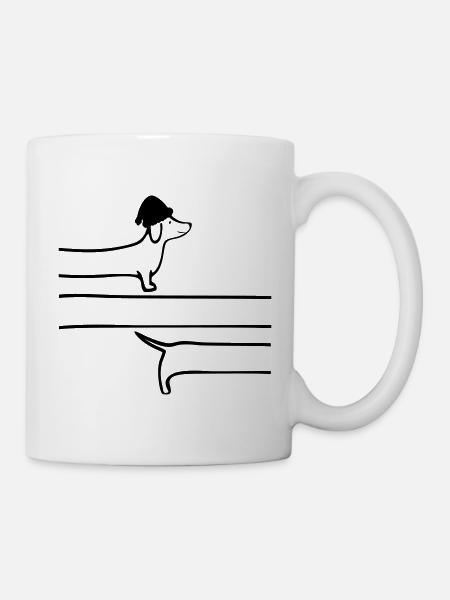 Weihnachten Dackel Schlangenlinie - Tasse - Weiß