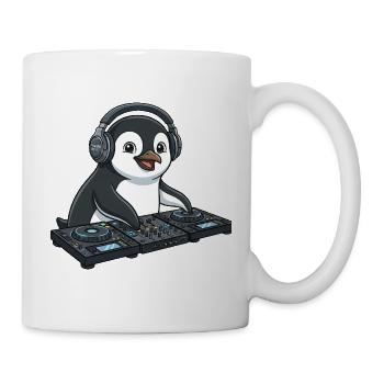 Pinguin DJ Musik Techno Party Comic - Tasse - Weiß - Rechts
