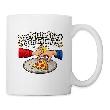 Das letzte Stück gehört mir! Pizza Comic - Tasse - Weiß - Rechts
