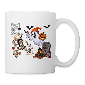 Spuk Saison: Geist und Kürbis - Tasse - Weiß - Rechts
