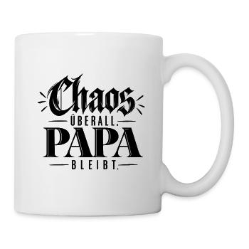 PAPA – Ruhe im Chaos Geschenk Geburtstag Vatertag - Tasse - Weiß - Rechts
