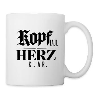 Kopf laut. Herz klar. Mindset Statement Geschenk - Tasse - Weiß - Rechts