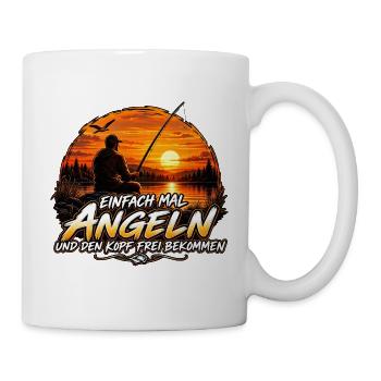 Einfach Angeln Kopf frei - Tasse - Weiß - Rechts
