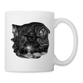 Mystic Cat Wizard im Versteck des Alchemisten - Tasse - Weiß - Rechts