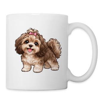 Bolonka Zwetna Kawaii Style – Süßer kleiner Hund - Tasse - Weiß - Rechts