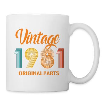 45 Geburtstag Jahrgang 1981 Vintage Original Retro - Tasse - Weiß - Rechts