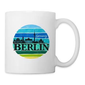 Berlin - Skyline - Sonnenuntergang - Deutschland - Tasse - Weiß - Rechts