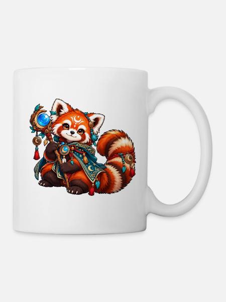 Kawaii Mystischer Roter Panda - Tasse - Weiß
