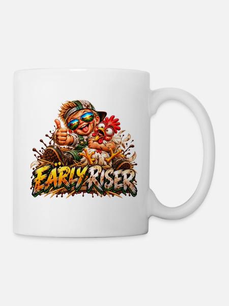 Frühaufsteher Freundschaft Huhn - Tasse - Weiß