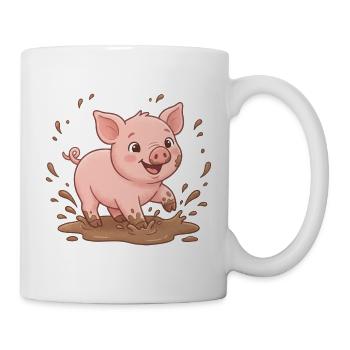 Matschspaß Schweinchen - Tasse - Weiß - Rechts