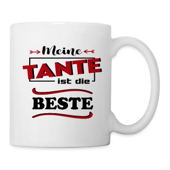 Meine Tante ist die beste Baby Sprüche Body Lustig - Tasse - Weiß - Rechts