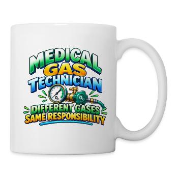 Medizinischer Gastechniker – Verschiedene Gase, gleich oder - Tasse - Weiß - Rechts