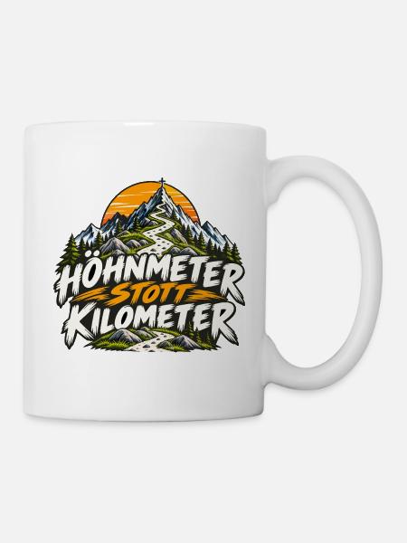 Höhnmeter stott Kilometer - Tasse - Weiß