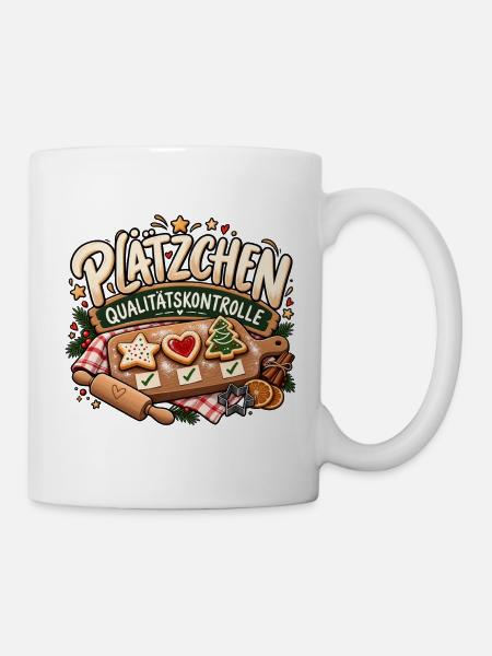 Plätzchen  Lustiges Weihnachtsdesign - Tasse - Weiß
