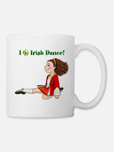 Irisches Tanzmädchen im roten Kleid - Tasse - Weiß