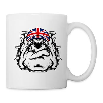 Britische Bulldogge - Tasse - Weiß - Rechts